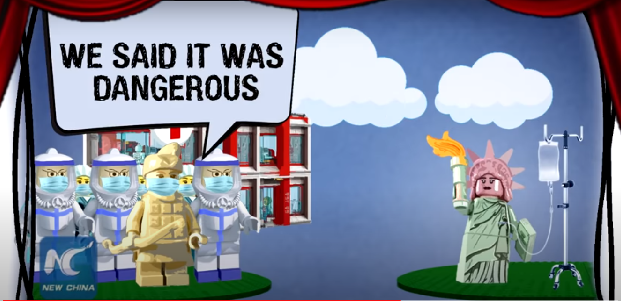 See the new animation created and published by China mocking the US