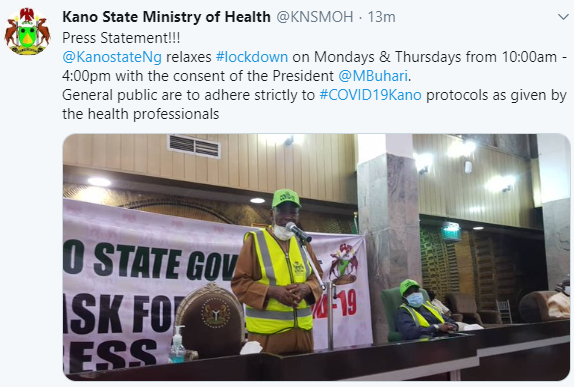 President Buhari gave consent to ease lockdown- Kano state government discloses