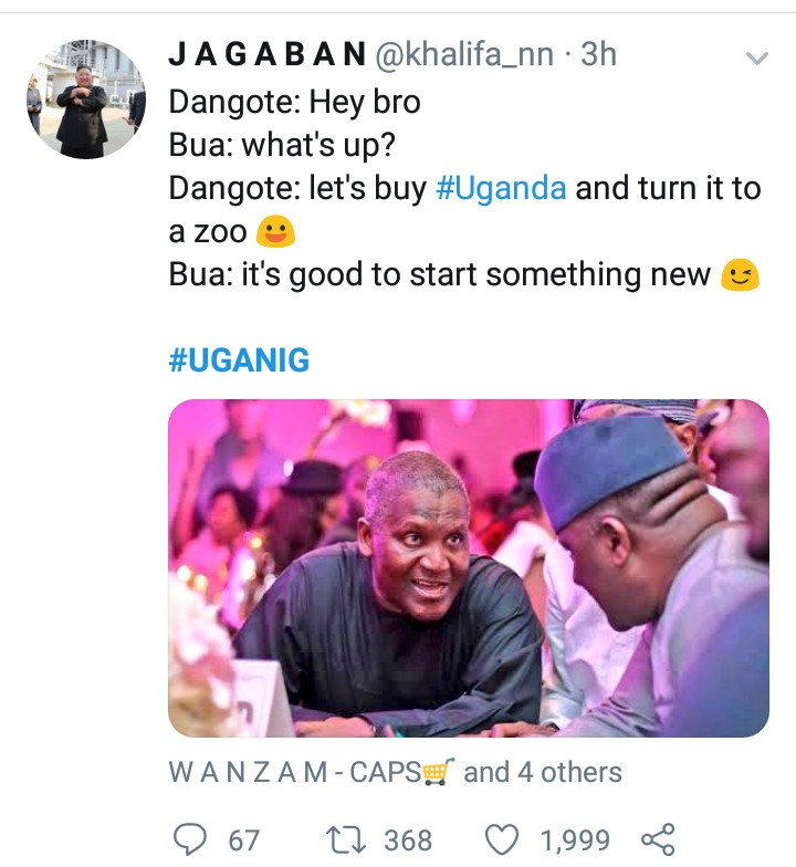 Nigerians and Ugandans drag each other after a Ugandan tweeted that 