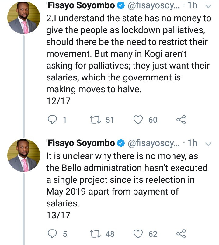 Journalist, Fisayo Soyombo accuses Kogi Government of covering up COVID-19 cases and deaths in the state as he narrates shocking incidents at FMC Lokoja