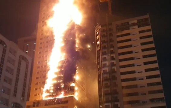 48-storey building gutted by fire in UAE (Video)