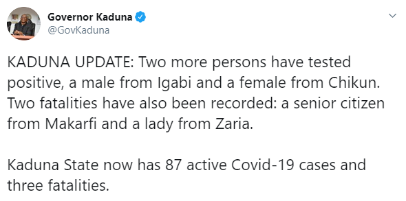 Kaduna and Abuja record 5 fresh COVID-19 deaths