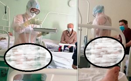 Politicians defend Nurse who wore only underwear under see-through PPE gown in male hospital ward as new image emerges