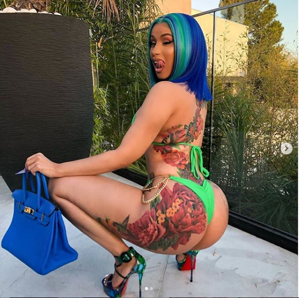 Cardi B unveils her new tattoo that starts from the top of her back to the middle of her thigh (video)