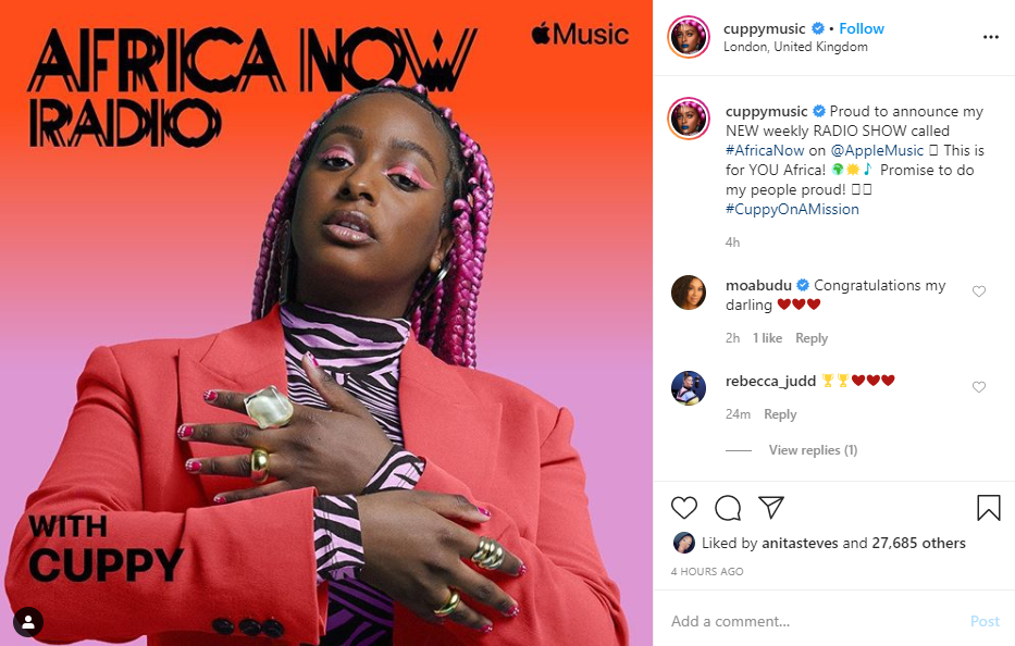 DJ Cuppy to host Apple Music
