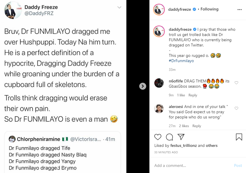 Daddy Freeze mocks popular Twitter influencer, Dr Olufunmilayo, who has been accused of sexual abuse