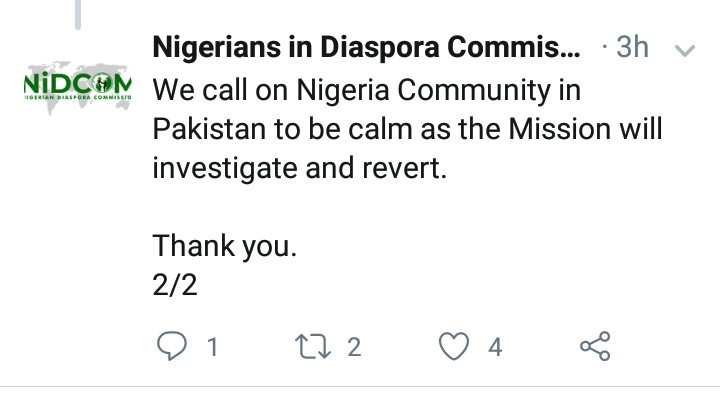 NIDCOM reacts to the video of a Nigerian man being tortured by a dreaded Pakistani gang after he was used as a collateral by his brother who owes the gang