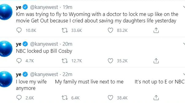 Kanye West goes off on a rant on Twitter, calls out Kim Kardashian and Kris Jenner 