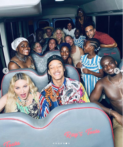 Madonna celebrates 62nd Birthday?with a tray of marijuana as she parties with her kids?and beau Ahlamalik Williams in Jamaica (Photos)
