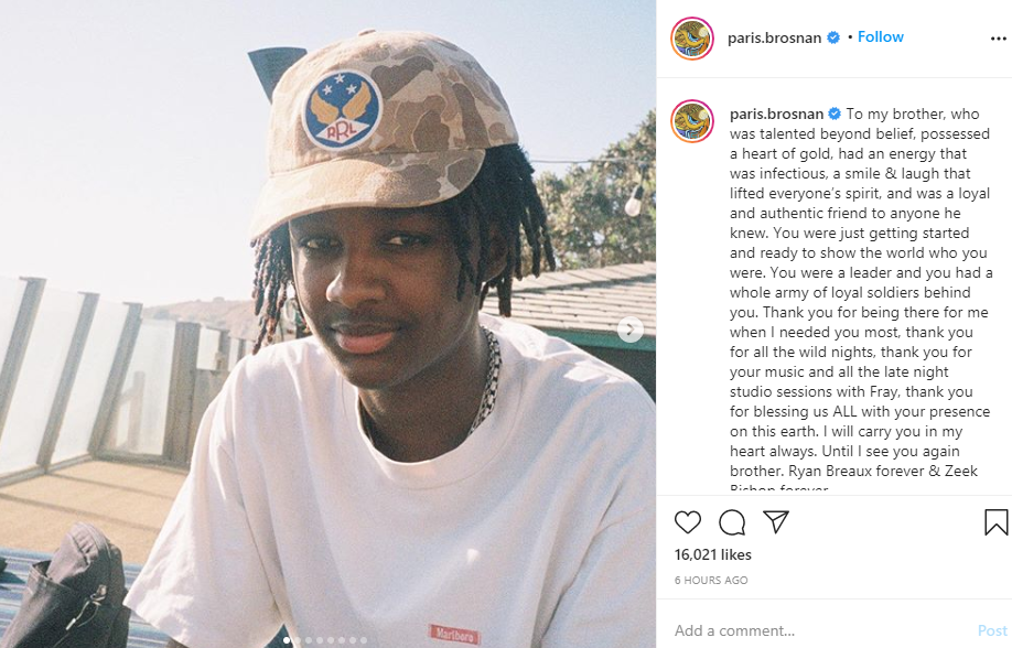 Frank Ocean?s younger brother, Ryan Breaux killed in car crash