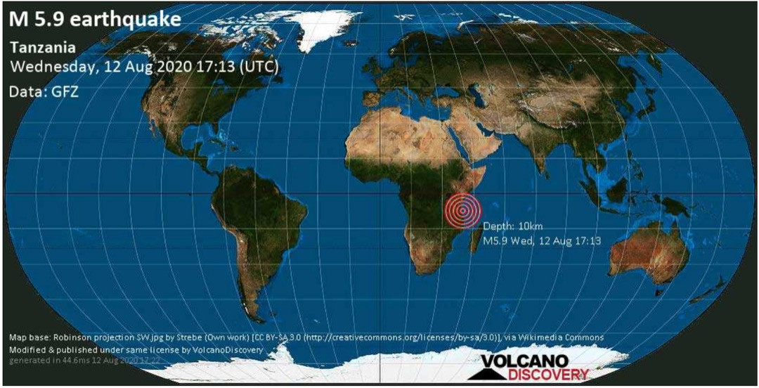 Strong earthquake?hits off-shore Tanzania near Dar-Es-Salaam