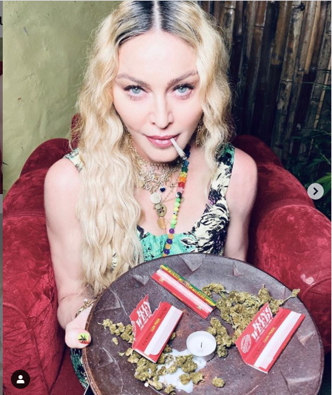 Madonna celebrates 62nd Birthday?with a tray of marijuana as she parties with her kids?and beau Ahlamalik Williams in Jamaica (Photos)