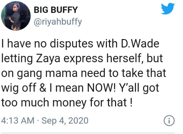 Twitter users call out Dwyane Wade and Gabrielle union after Zaya Wade was pictured wearing a wig