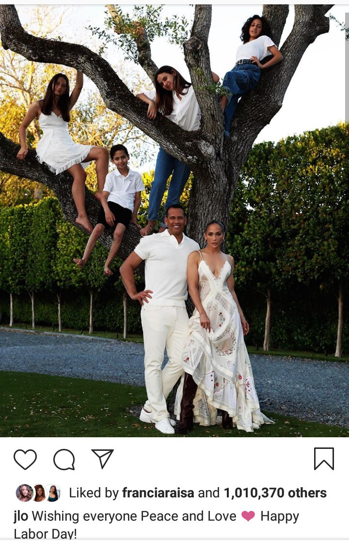 Jennifer Lopez, Alex Rodriguez and their kids share beautiful blended family photo to celebrate Labour Day