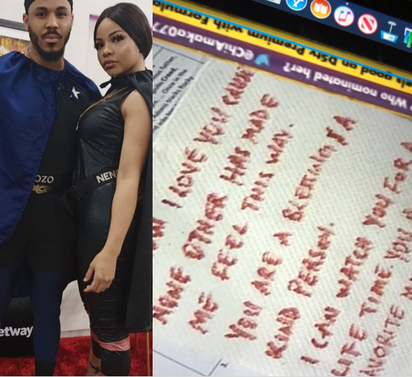 See the three love notes Ozo wrote to Nengi that has Nigerians talking