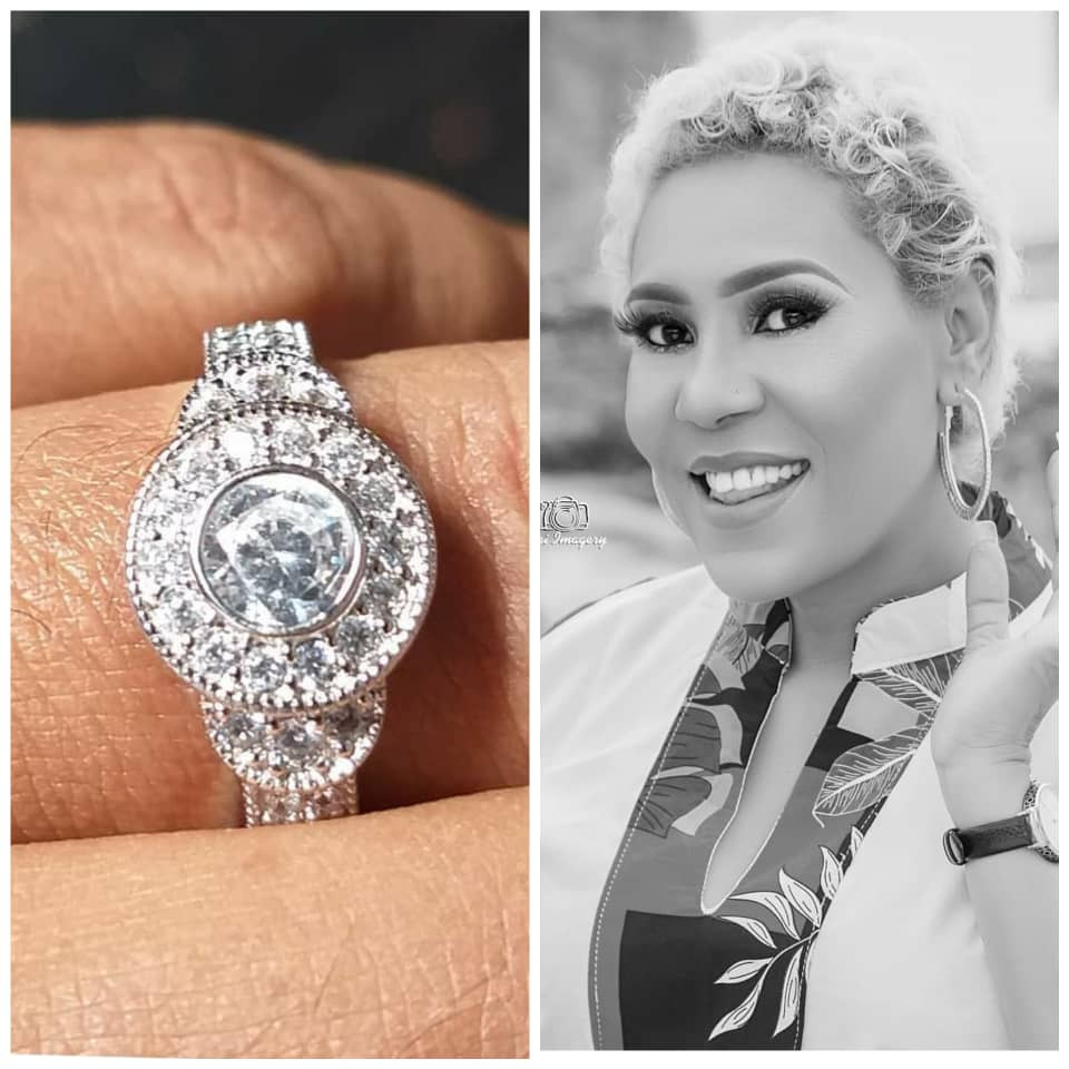 Actress Shan George gets engaged....see photo of her stunning ring
