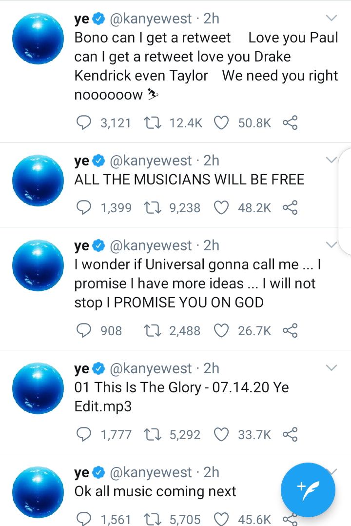 Kanye West urinates on his Grammy award, then tweets more attacks at Universal Music (Tweets/Video)