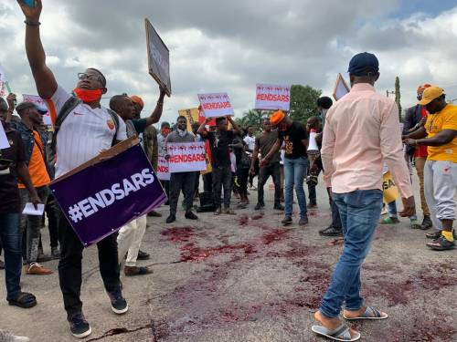 Nigerians stage #EndSARS protest in Abuja (photos)
