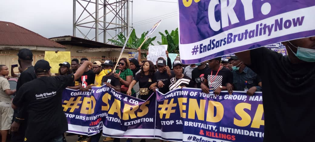 Youths in Edo state stage #EndSARS protest (photos)