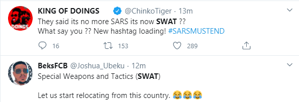 Nigerians reacts as IGP creates SWAT as replacement for SARS