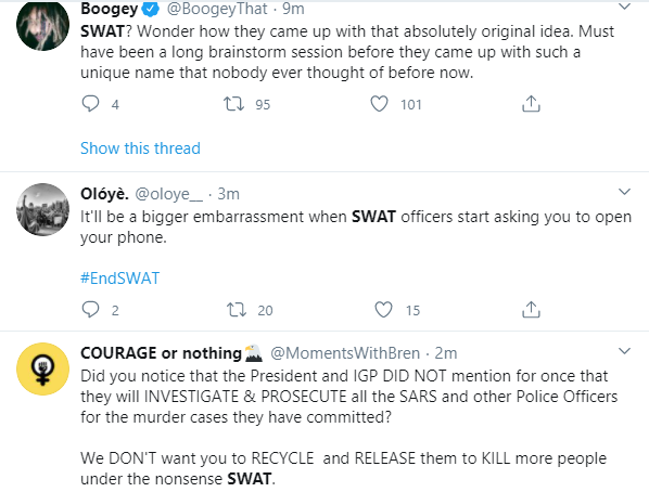 Nigerians reacts as IGP creates SWAT as replacement for SARS