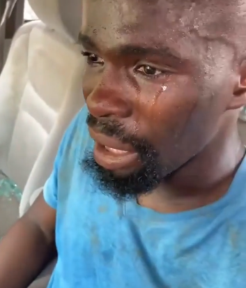 Nigerian man cries bitterly after his car was vandalized by hoodlums who attacked #EndSARS protesters in Abuja  (Video)