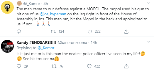 Police officer praised for helping and defending #EndSARS protesters
