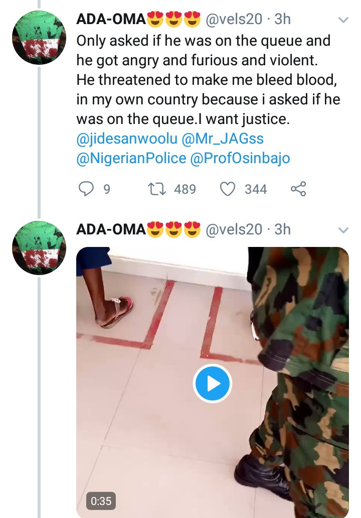 Accountant shares video of a soldier assualting her because she wouldn