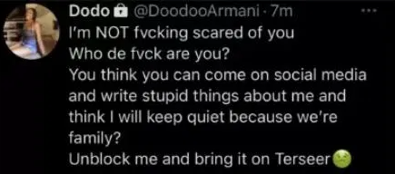 Kiddwaya and family member clash on Twitter 