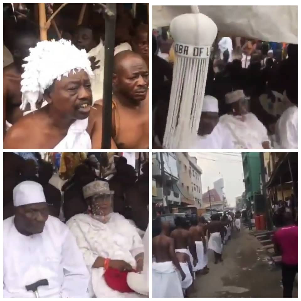 Ritual rites held at Isale Eko to welcome the Oba of Lagos and his staff of office to the palace (photos/videos)