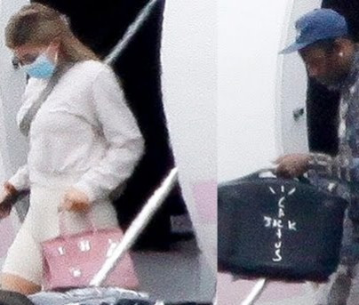 Kylie Jenner and Travis Scott seen getting off a private jet with daughter Stormi, 2, after fun-filled weekend getaway (photos)