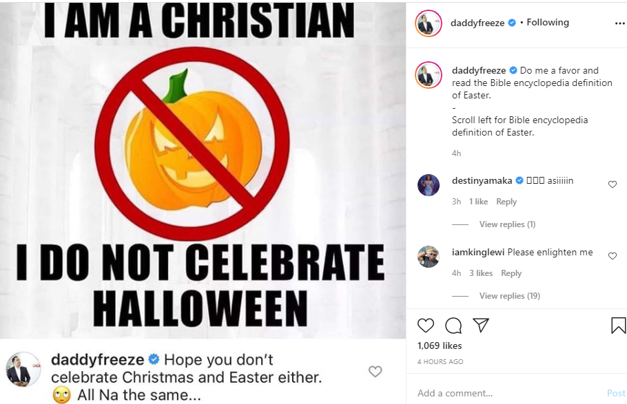 Halloween, Christmas and Easter are all the same ? Daddy Freeze