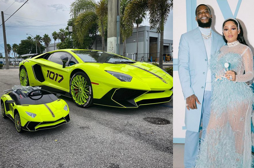 Rapper, Gucci Mane buys matching Lamborghinis for his pregnant wife Keyshia Ka?oir and their unborn son (Photos)