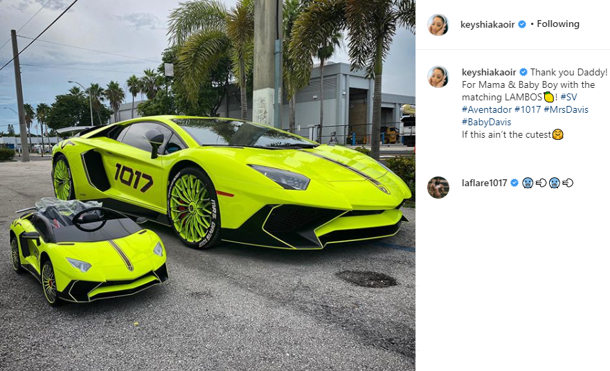  Rapper, Gucci Mane buys matching Lamborghinis for his pregnant wife Keyshia Ka?oir and their unborn son (Photos)