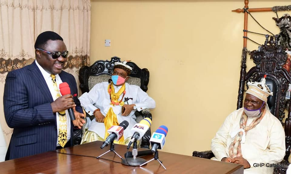 "You are our son. We love you" - Obong of Calabar makes a U-turn, declares full support for Governor Ayade after asking him to step aside