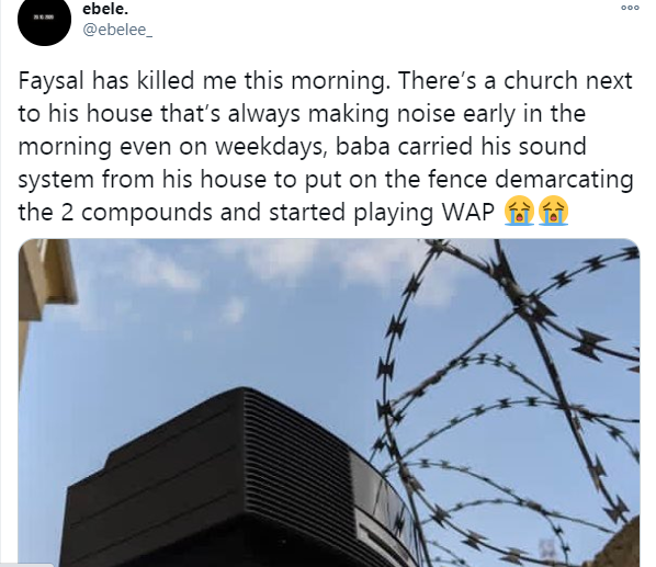 Twitter stories: Man faces sound system in direction of church that always