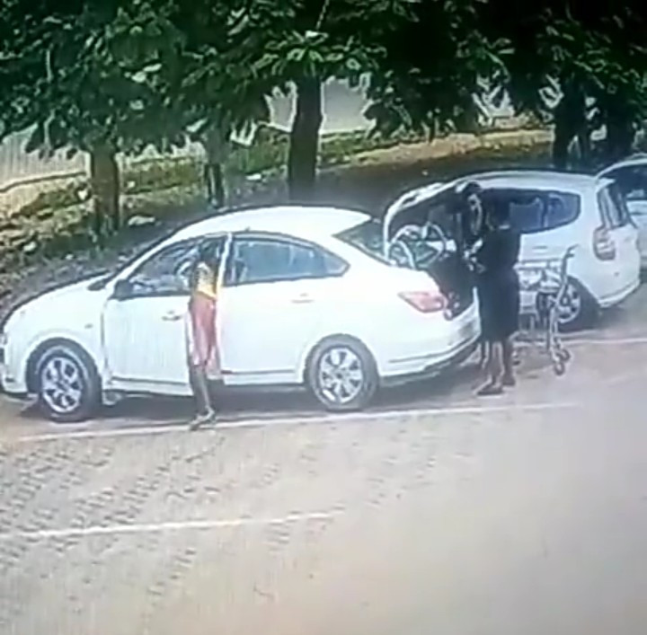 CCTV footage captures boy stealing from a woman