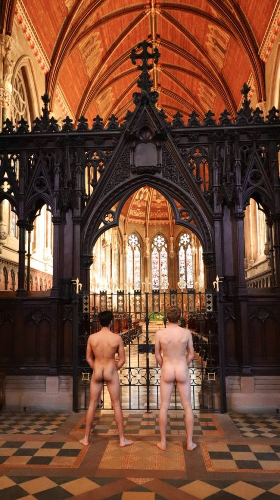 Cambridge university students strip off and bare nak3d bums in annual 