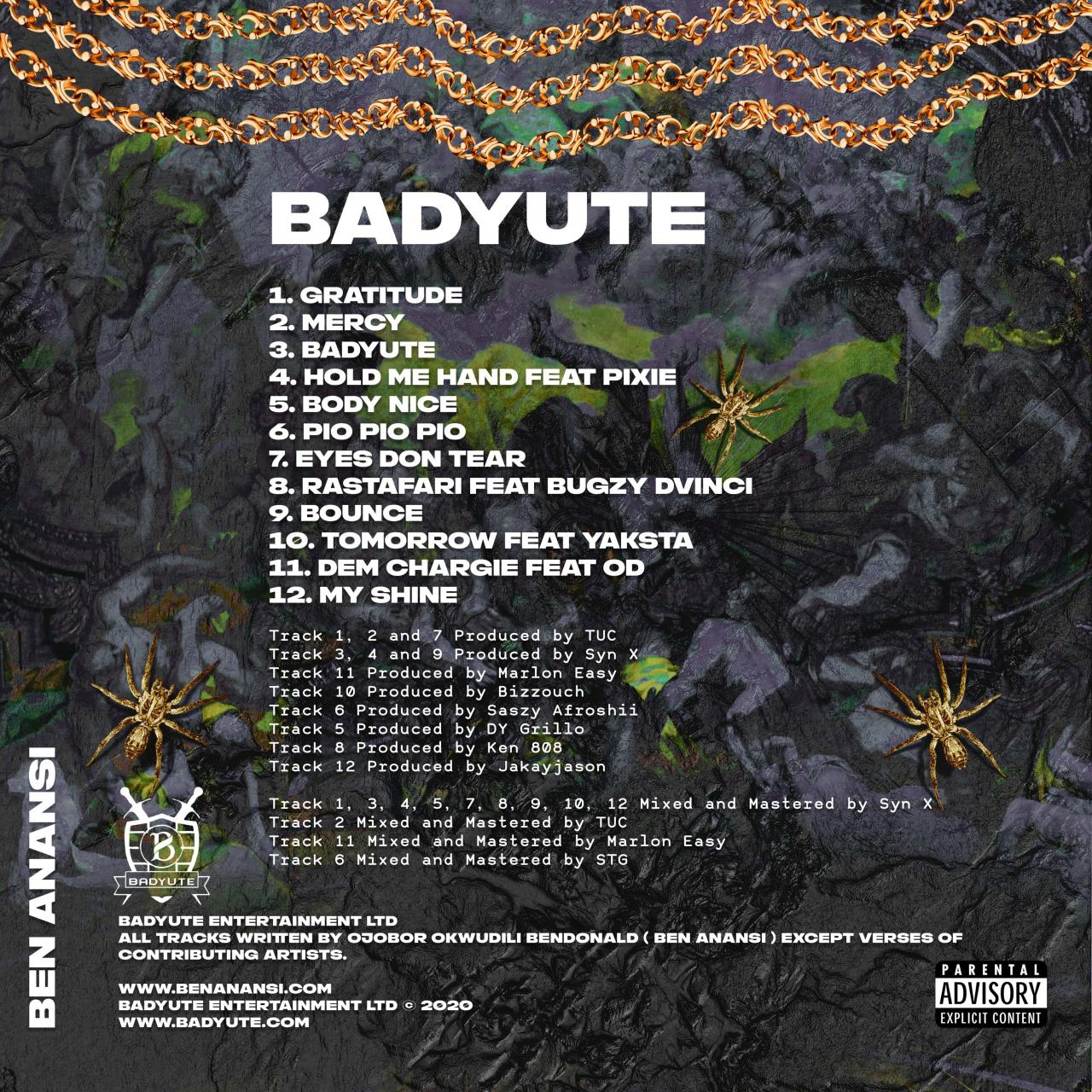 Ben Anansi - BadYute (Album) - Akpraise.com