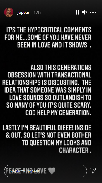 Burna Boy?s alleged side chic, Jo Pearl, responds to those attacking her for calling him out
