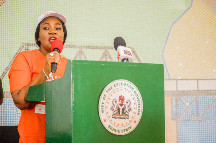Benue First Lady leads walk against gender-based violence days after she and husband reconciled Pius Angbo and wife without making him face the consequences