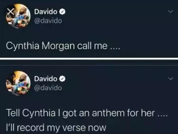 Davido didn?t pick his calls or reply his messages after asking me to reach out to him - Cynthia Morgan reveals (video)