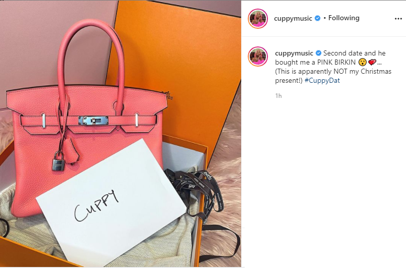  DJ Cuppy gets Birkin bag on second date after getting luxury wristwatch on first date (photo)