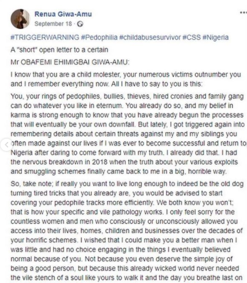 Nigerian lady allegedly commits suicide three months after she publicly called out her pastor dad for allegedly repeatedly raping her 
