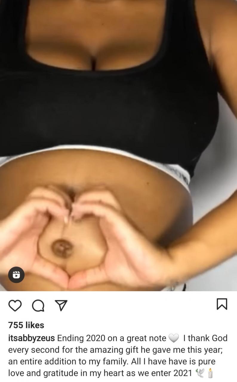 Congratulations pour in as The Boob Movement founder Abbey Zeus shares video of her baby bump (video)