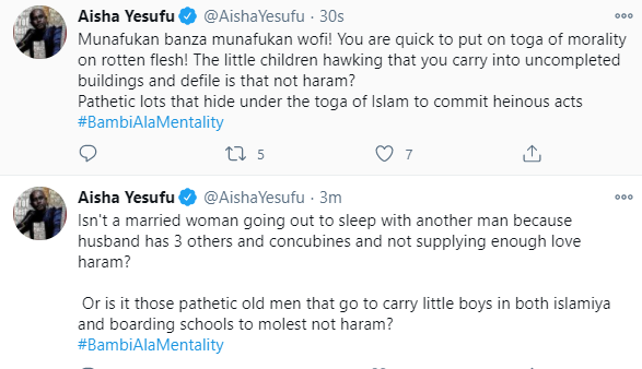 Aisha Yesufu drags Arewa youths for coming for her on Twitter, describes them as 