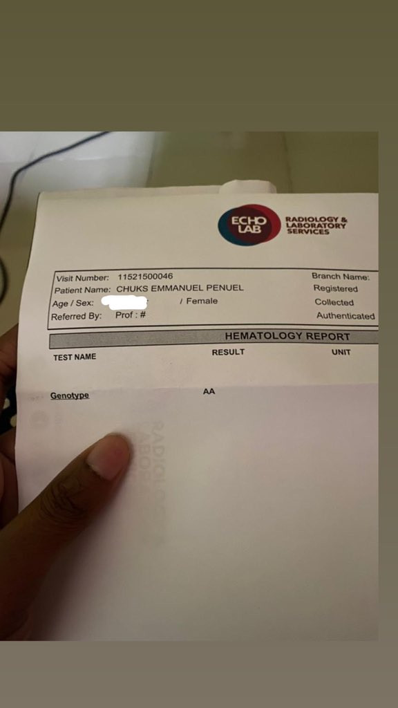 Nigerian lady testifies as her genotype 