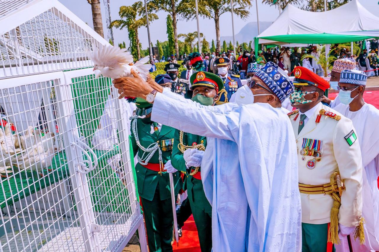 Armed forces day: Femi Adesina explains why the Pigeons refused to fly after they were released by President Buhari