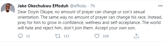 "Doyin Okupe, no amount of prayer can change your son