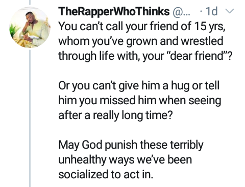Man says Nigerian men feel "uncomfortable" calling him by his name 
